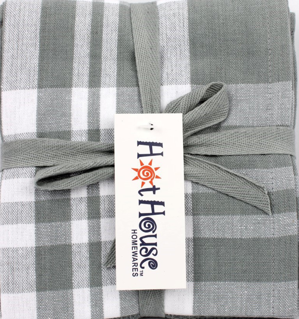 THREE PACK-Tea towel 'Newport' silver Code: T/T-NEW/3PK/SIL image 0